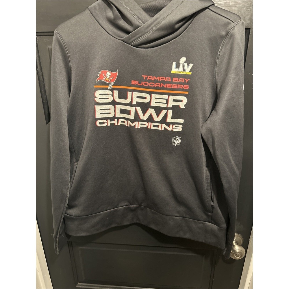 Tampa Bay Buccaneers Nike Sweatshirt Super Bowl LV Champions Hoodie L Youth